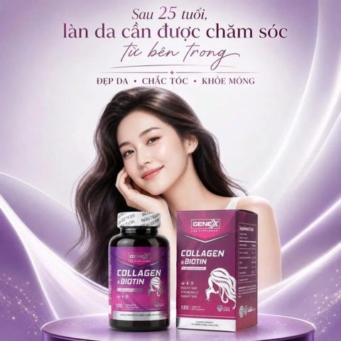 GENEXX COLLAGEN & BIOTIN 120 VIÊN | Hỗ Trợ Đẹp Da, Chắc Tóc, Khỏe Móng