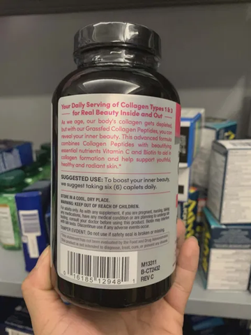  Viên uống NeoCell Grassfed Collagen Peptides + Vitamin C & Biotin (360 viên).