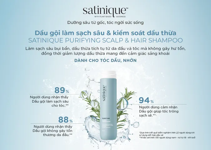 Dầu gội làm sạch sâu & kiểm soát dầu thừa Amway Satinique