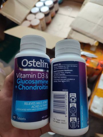Viên uống Ostelin |90 viên| phối hợp cùng Glucosamine tạo thành bộ 3 nuôi dưỡng/tái tạo mô sụn khớp & bảo vệ toàn diện hệ vận động [SP nội địa Úc không tem]