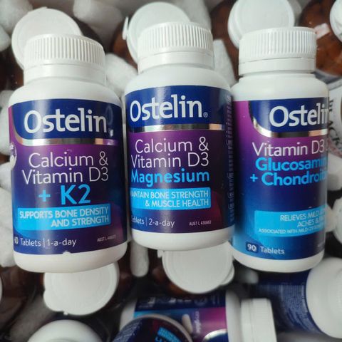 Viên uống Ostelin |90 viên| phối hợp cùng Glucosamine tạo thành bộ 3 nuôi dưỡng/tái tạo mô sụn khớp & bảo vệ toàn diện hệ vận động [SP nội địa Úc không tem]