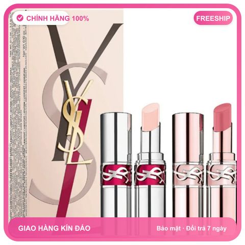 (Nhập Khẩu) Set Son Dưỡng Yves Saint Laurent YSL Loveshine 02 Candy Glaze & 44B Candy Glow Màu Hồng Tươi Tắn Dưỡng Ẩm Tuyệt Vời Chính Hãng