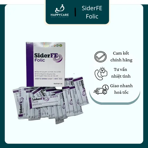 Gói uống bổ sung sắt, ngăn ngừa thiếu máu, hỗ trợ tăng khả năng tái tạo máu SiderFE Folic 20 gói 794638