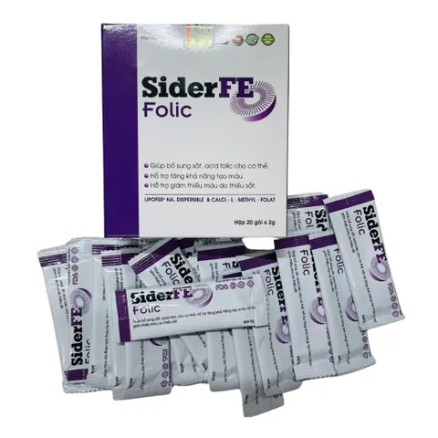 Gói uống bổ sung sắt, ngăn ngừa thiếu máu, hỗ trợ tăng khả năng tái tạo máu SiderFE Folic 20 gói 794638