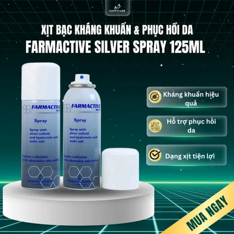 Chai Xịt Bạc Farmactive Silver Spray 125ml Hỗ Trợ Bỏng, Trầy Xước, Vết Loét Dưới Da