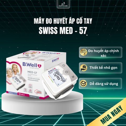 Máy đo huyết áp cổ tay Swiss MED-57 – Nhỏ gọn, chính xác, dễ mang theo B.well 794649