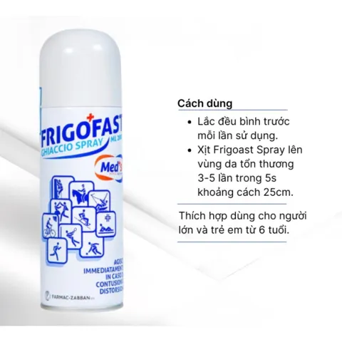 Chai xịt lạnh giảm đau, bong gân, căng cơ, giãn dây chằng Frigofast Spray 200ml 794647