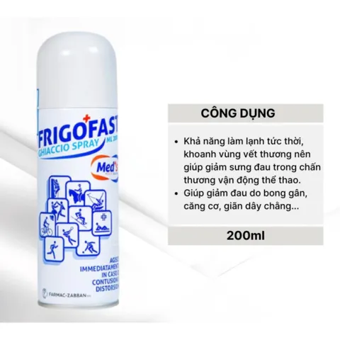 Chai xịt lạnh giảm đau, bong gân, căng cơ, giãn dây chằng Frigofast Spray 200ml 794647