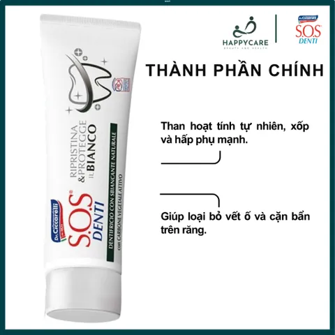 Kem Đánh Răng Dr. Ciccarelli S.O.S DENTI 75ml Than Hoạt Tính Chăm Sóc Răng Miệng 794643
