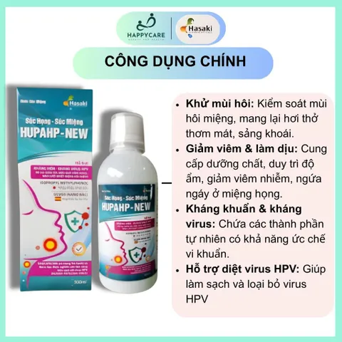 Nước Súc Miệng HUPAHP-NEW 300ml Hỗ Trợ Vệ Sinh Răng Miệng, Họng Và Hơi Thở Thơm Mát
