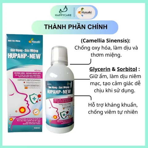 Nước Súc Miệng HUPAHP-NEW 300ml Hỗ Trợ Vệ Sinh Răng Miệng, Họng Và Hơi Thở Thơm Mát