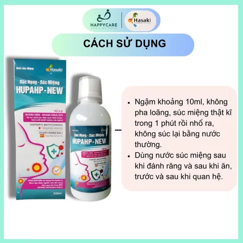 Nước Súc Miệng HUPAHP-NEW 300ml Hỗ Trợ Vệ Sinh Răng Miệng, Họng Và Hơi Thở Thơm Mát