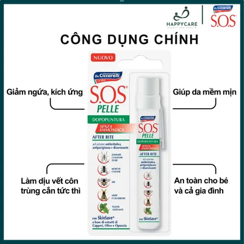 Bút Chấm Muỗi Đốt S.O.S Pelle Giảm Ngứa, Dịu Da Cho Cả Nhà - Dr. Ciccarelli 794652