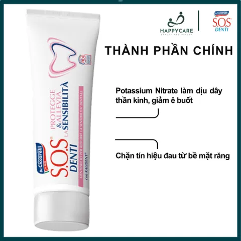 Kem Đánh Răng Giảm Ê Buốt Nhanh, Chăm Sóc Răng Nhạy Cảm Dr. Ciccarelli S.O.S DENTI Sensitivity 75ml 794653