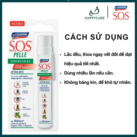 Bút Chấm Muỗi Đốt S.O.S Pelle Giảm Ngứa, Dịu Da Cho Cả Nhà - Dr. Ciccarelli 794652
