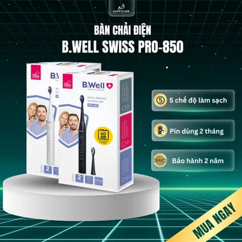 Bàn Chải Điện B.Well Swiss PRO-850 – 5 Chế Độ Làm Sạch, Sạc 1 Lần Dùng 2 Tháng - BẢO HÀNH 2 NĂM 794655
