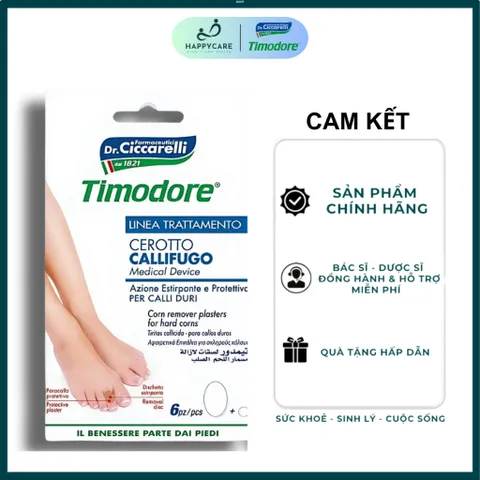 Miếng Dán Hỗ Trợ Làm Mềm Mụn Cóc & Da Chai Sần Timodore – Dr. Ciccarelli (Hộp 6 Miếng) 794656
