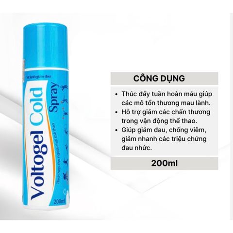 Xịt lạnh giảm đau tức thì, thích hợp chơi thể thao 200ml Voltogel Cold 794662