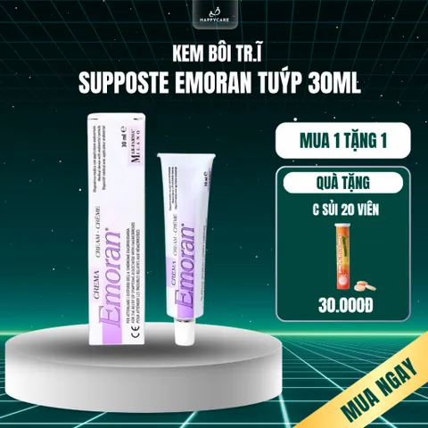 Kem bôi trĩ nội, trĩ ngoại, trĩ hỗn hợp hỗ trợ co búi trĩ , rát hậu môn Supposte Emoran (Tuýp 30ml) 794666