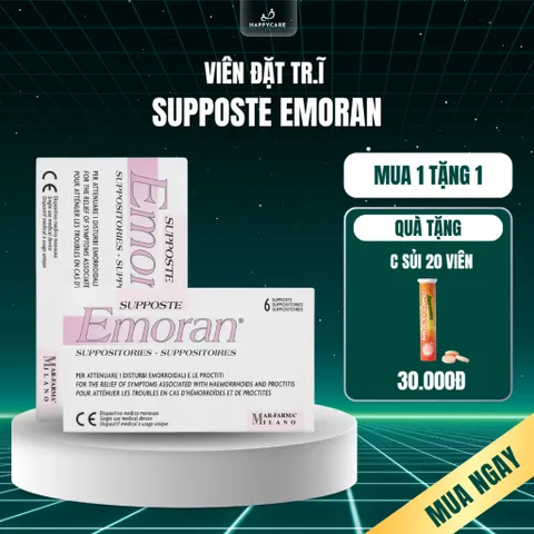 Viên đặt trĩ nội, trĩ ngoại, trĩ hỗn hợp hỗ trợ co búi trĩ giảm táo bón, rát hậu môn Supposte Emoran 794665
