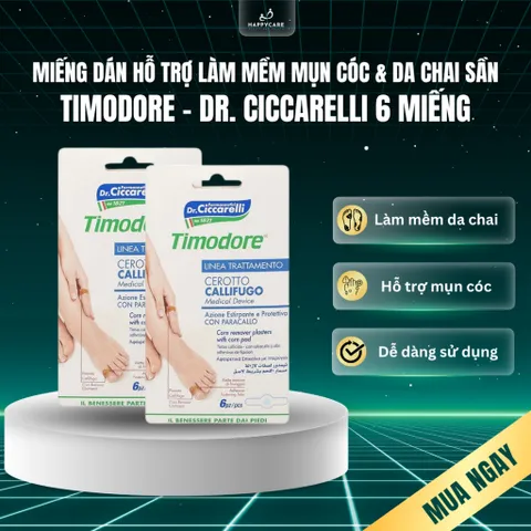 Miếng Dán Hỗ Trợ Làm Mềm Mụn Cóc & Vết Chai Timodore Corn Pad – Dr. Ciccarelli (Hộp 6 Miếng) 794671