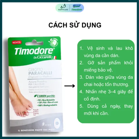 Miếng Dán Đệm Giảm Ma Sát Sau Mụn Cóc & Vết Chai Timodore Corn Pads – Dr. Ciccarelli (9 Miếng) 794672