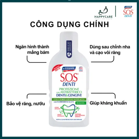 Nước Súc Miệng Dr. Ciccarelli S.O.S DENTI 400ml Chăm Sóc Răng Miệng, Thơm Miệng 794679