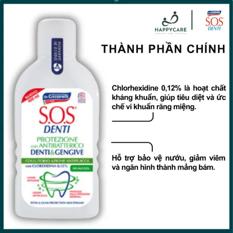 Nước Súc Miệng Dr. Ciccarelli S.O.S DENTI 400ml Chăm Sóc Răng Miệng, Thơm Miệng 794679