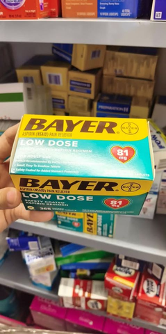 Viên giảm đau bảo vệ tim mạch Bayer Aspirin liều thấp 81mg (Hộp 365 viên).