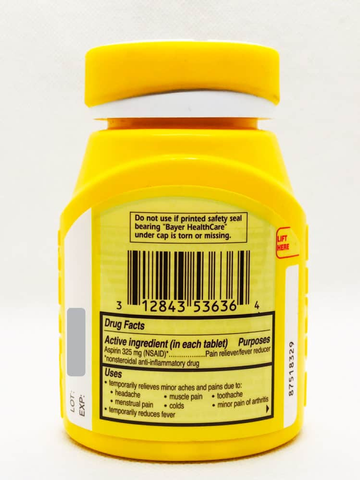 Viên giảm đau Bayer Genuine Aspirin The Wonder Drug 325mg 200V