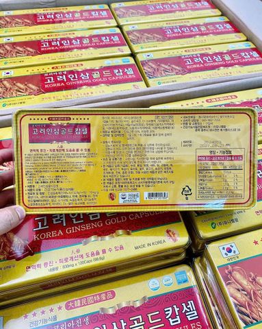 Viên đạm hồng sâm nhung hươu linh chi Hàn Quốc Gold Capsules 120 viên