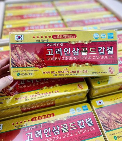 Viên đạm hồng sâm nhung hươu linh chi Hàn Quốc Gold Capsules 120 viên