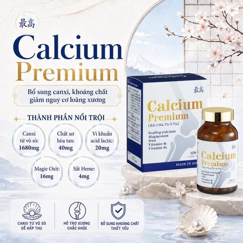 Viên bổ sung canxi, khoáng chất giảm nguy cơ loãng xương Calcium Premium JpanWell (120 viên)