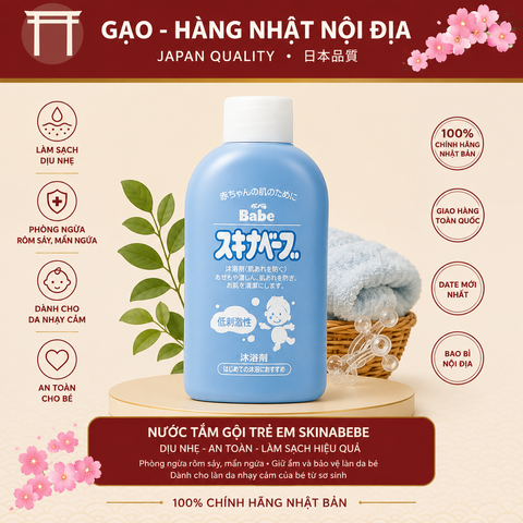 Sữa tắm hỗ trợ giảm rôm sảy Skina Babe 500ml Nhật Bản