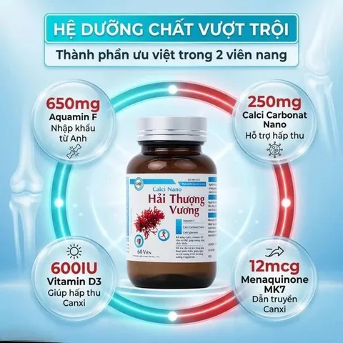 Viên uống bổ sung canxi giúp xương răng chắc khỏe Calci Nano Hải Thượng Vương (60 viên)