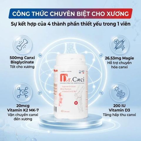 Viên uống giúp xương và răng chắc khỏe, giảm nguy cơ loãng xương Dr. Caci Ocavill (60 viên)