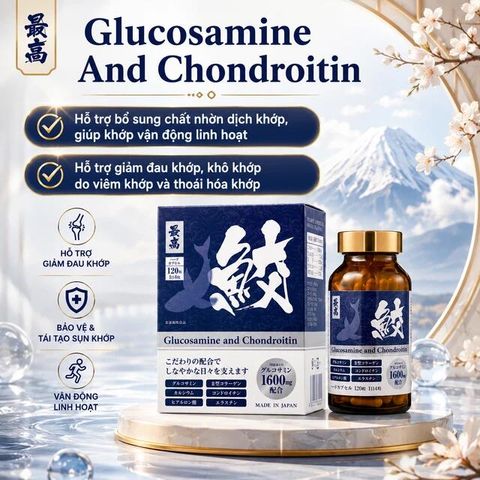 Viên uống giúp giảm đau khớp, khô khớp, bổ sung chất nhờn dịch khớp Glucosamine And Chondroitinn Jpanwell (120 viên)
