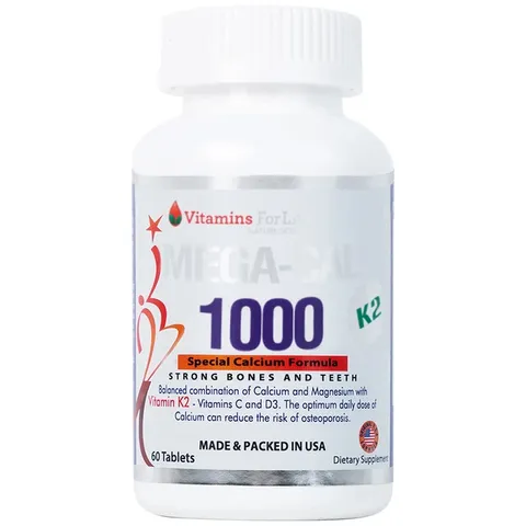 Viên uống bổ sung canxi, chống loãng xương Mega-Cal 1000 Vitamins For Life (60 viên)