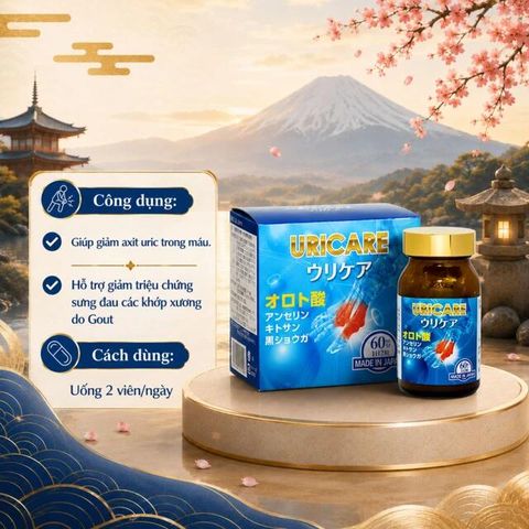 Viên uống Uricare Jpanwell giúp giảm axit uric trong máu (60 viên)