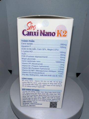 Hộp 20 ống -Canxi hữu cơ - canxi ống cho trẻ từ 0 tháng tuổi bổ sung Vitamin D3 K2 MK7