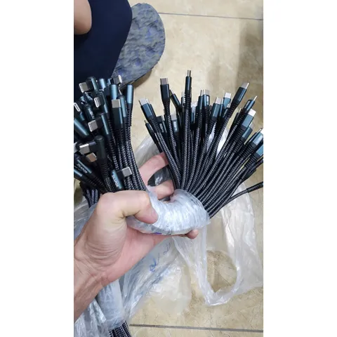 Dây sạc nhanh C to C 100w và C to L 27w dài 30cm chất liệu dù,cao su - không hộp