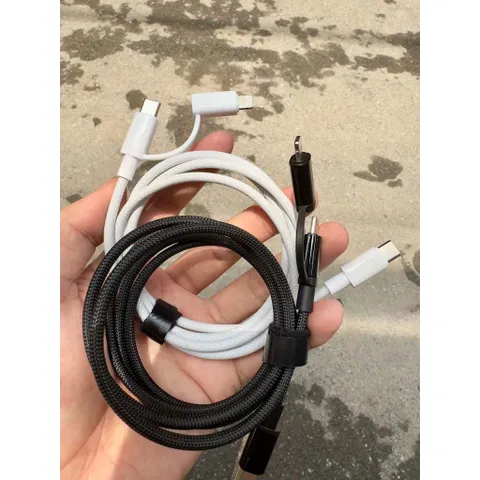 Cáp Sạc 2 Trong 1  Bọc Dù 1M2 - C To L - C To C - Công Suất Max 60W