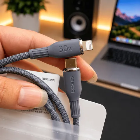 CÁP SẠC NHANH BASEUS USB-C to Lightning 30W – Dài 2M Chuẩn MFi, Bền Bỉ, Sạc Nhanh Cho iPhone