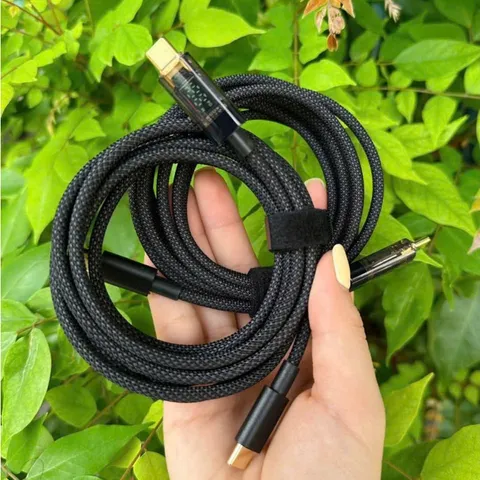 Cáp Sạc Nhanh Pisen C to L và C to C (dùng cho ip5-14 và typeC cho ip15-17) - Bọc Dù Dài 2M - Có Báo Công Suất Sạc