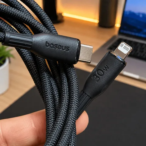 CÁP SẠC NHANH BASEUS USB-C to Lightning 30W – Dài 2M Chuẩn MFi, Bền Bỉ, Sạc Nhanh Cho iPhone