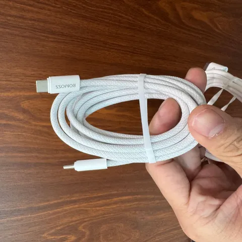 Cáp sạc nhanh Romoss C to L và C to C dài 2m công suất 60w ! Hàng Chính hãng ( no box)