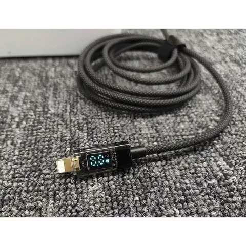Cáp Sạc Nhanh Pisen C to L và C to C (dùng cho ip5-14 và typeC cho ip15-17) - Bọc Dù Dài 2M - Có Báo Công Suất Sạc