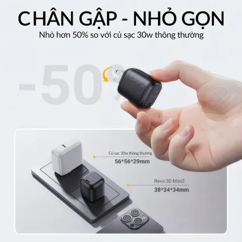 Combo Bộ sạc nhanh 30w Voltme Revo 30 Mini2 - kèm cáp C to C