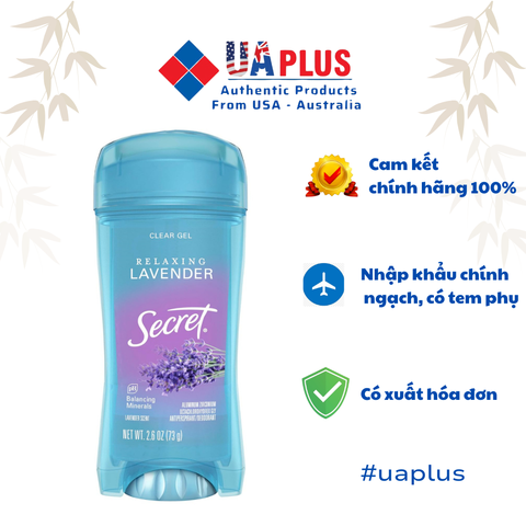 Lăn khử mùi cho nữ dạng gel Secret Lavender Clear Gel relax lavender 73g
