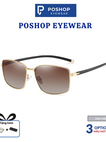 Mắt Kính Nam POSHOP Tròng Màu Gradient - Gọng Vuông Cổ Điển Lịch Lãm, Ôm Cực Chuẩn